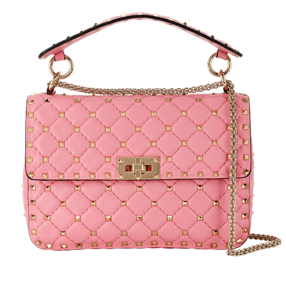 Medium Rockstud Spike, &pound;895, Handbags, Pink, Leather, Front view